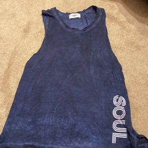 SoulCycle blue workout tank